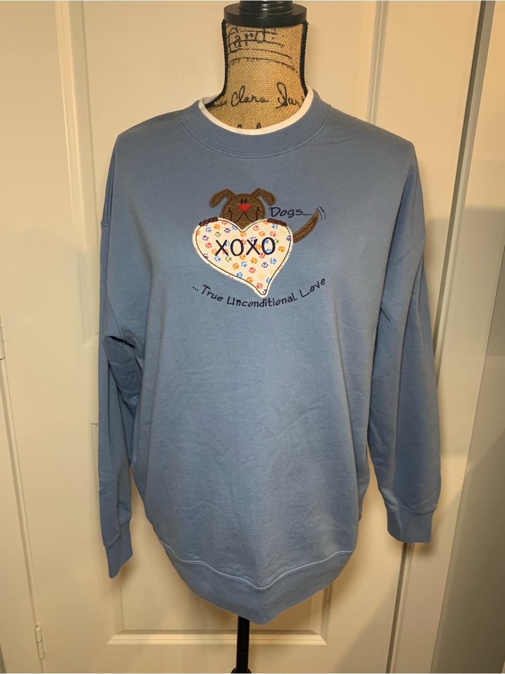 Vintage M&C Sportswear Dog Blue Crewneck Sweatshirt Size L